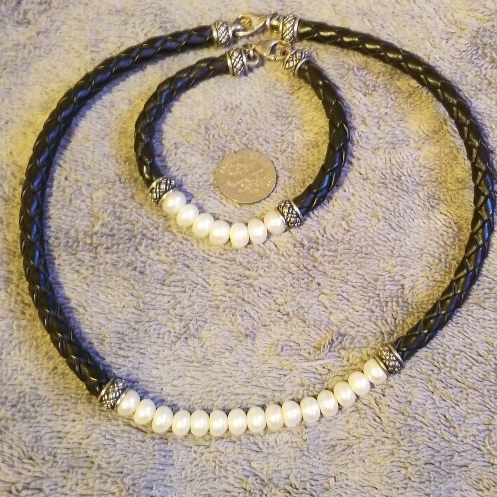 Brighton Leather & Pearls Set